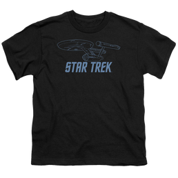 Star Trek The Original Series Enterprise Outline - Youth T-Shirt Youth T-Shirt (Ages 8-12) Star Trek   