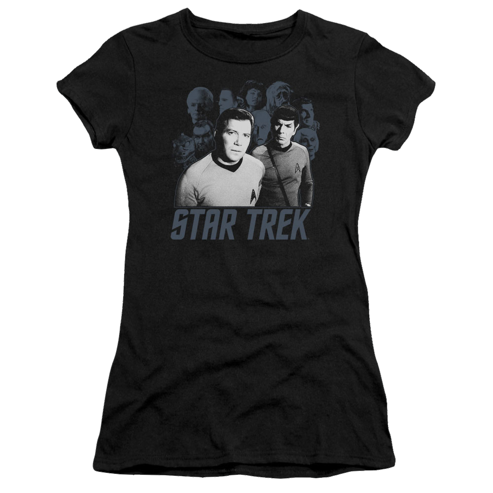 Star Trek Kirk Spock And Company Juniors T-Shirt Juniors T-Shirt Star Trek   