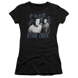 Star Trek Kirk Spock And Company Juniors T-Shirt Juniors T-Shirt Star Trek   