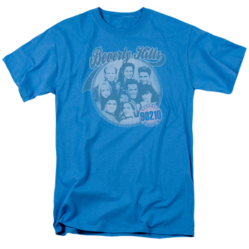 Turquoise men's regular fit t-shirt with Beverly Hills 90210 Circle Of Friends graphic