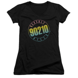 Beverly Hills 90210 Color Blend Logo - Juniors V-Neck T-Shirt Juniors V-Neck T-Shirt Beverly Hills 90210   