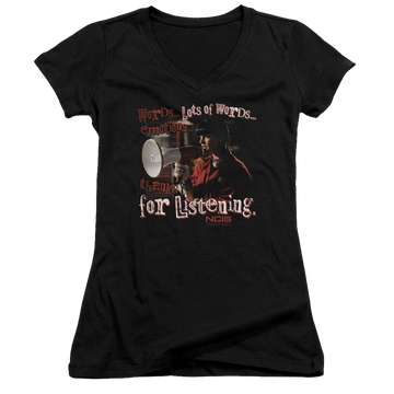 NCIS Thanks For Listening - Juniors V-Neck T-Shirt Juniors V-Neck T-Shirt NCIS   