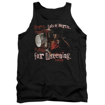 Black men's tank with NCIS Thanks For Listening graphic
