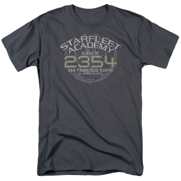 Charcoal men's regular fit t-shirt with Star Trek Deep Space Nine Sisko Graduation graphic
