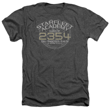 Charcoal men's heather t-shirt with Star Trek Deep Space Nine Sisko Graduation graphic