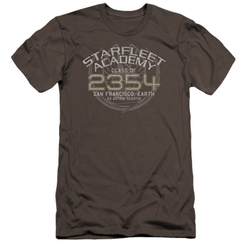 Charcoal men's premium slim fit t-shirt with Star Trek Deep Space Nine Sisko Graduation graphic