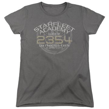 Charcoal women's t-shirt with Star Trek Deep Space Nine Sisko Graduation graphic