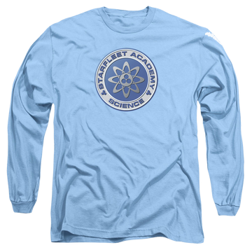 Carolina blue men's long sleeve t-shirt with Star Trek Science graphic