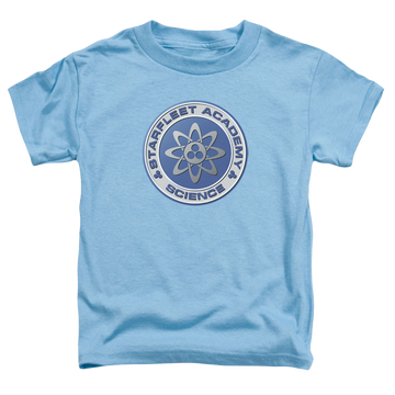 Carolina blue toddler t-shirt with Star Trek Science graphic