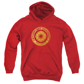 Red youth hoodie for ages 8 to 12 with Star Trek The Original Series Engineering graphic
