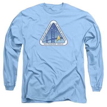 Carolina blue men's long sleeve t-shirt with Star Trek The Original Series Color Logo graphic