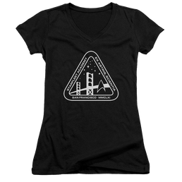Star Trek White Academy Logo Juniors V-Neck T-Shirt Juniors V-Neck T-Shirt Star Trek   
