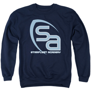 Navy men's crewneck sweatshirt with Star Trek Sa Logo graphic
