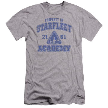 Athletic heather men's premium slim fit t-shirt with Star Trek Old School graphic