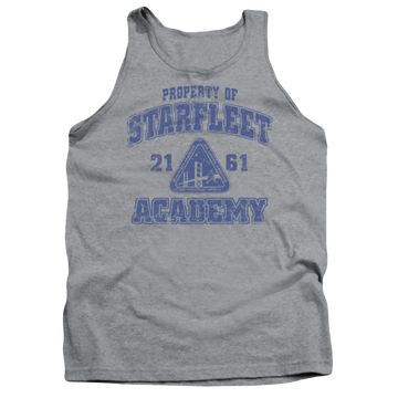 Athletic heather men's tank with Star Trek Old School graphic