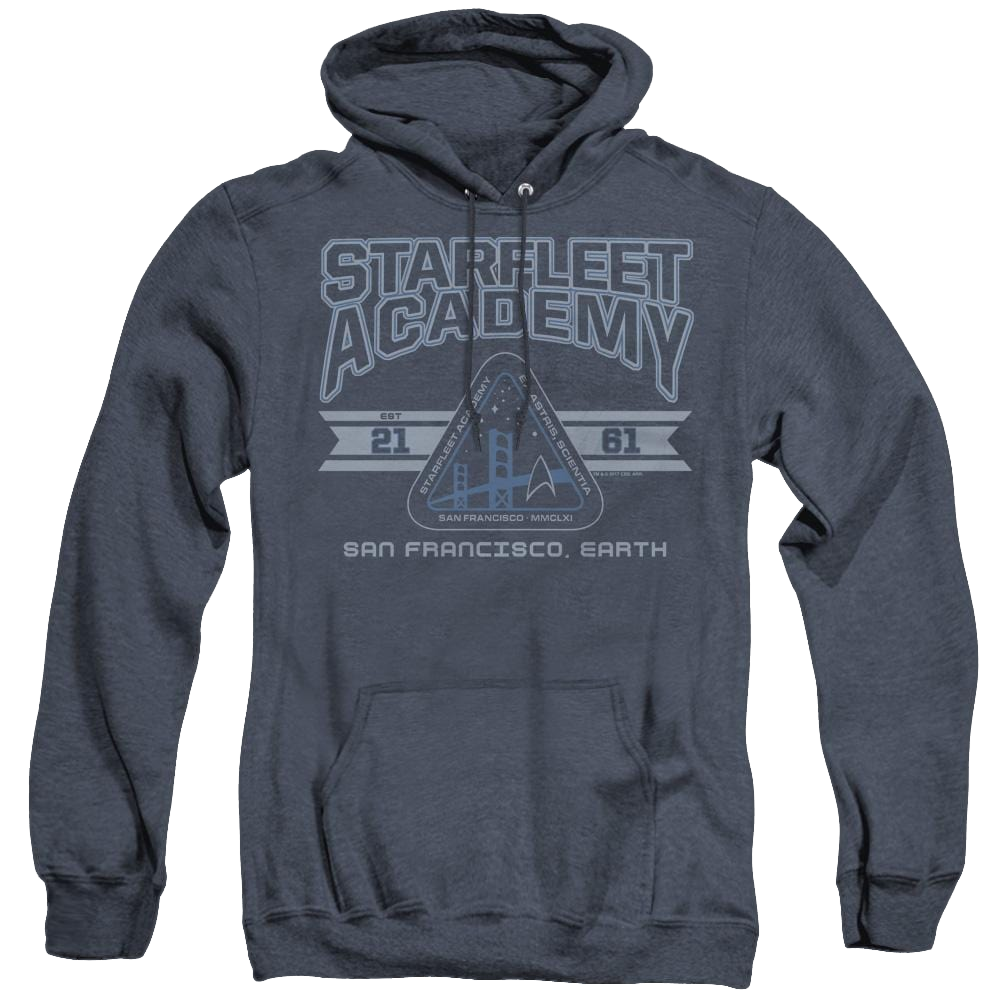 Star Trek The Original Series Starfleet Academy Earth - Heather Pullover Hoodie Heather Pullover Hoodie Star Trek   