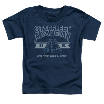 Navy toddler t-shirt with Star Trek The Original Series Starfleet Academy Earth graphic
