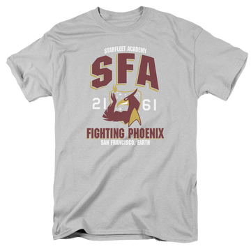 Silver men's regular fit t-shirt with Star Trek The Original Series Sfa Fighting Phoenix graphic