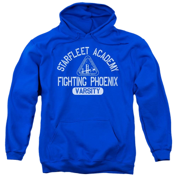 Royal pullover hoodie with Star Trek Varsity graphic