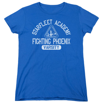 Royal women's t-shirt with Star Trek Varsity graphic
