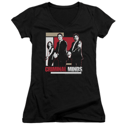 Criminal Minds Guns Drawn - Juniors V-Neck T-Shirt Juniors V-Neck T-Shirt Criminal Minds   