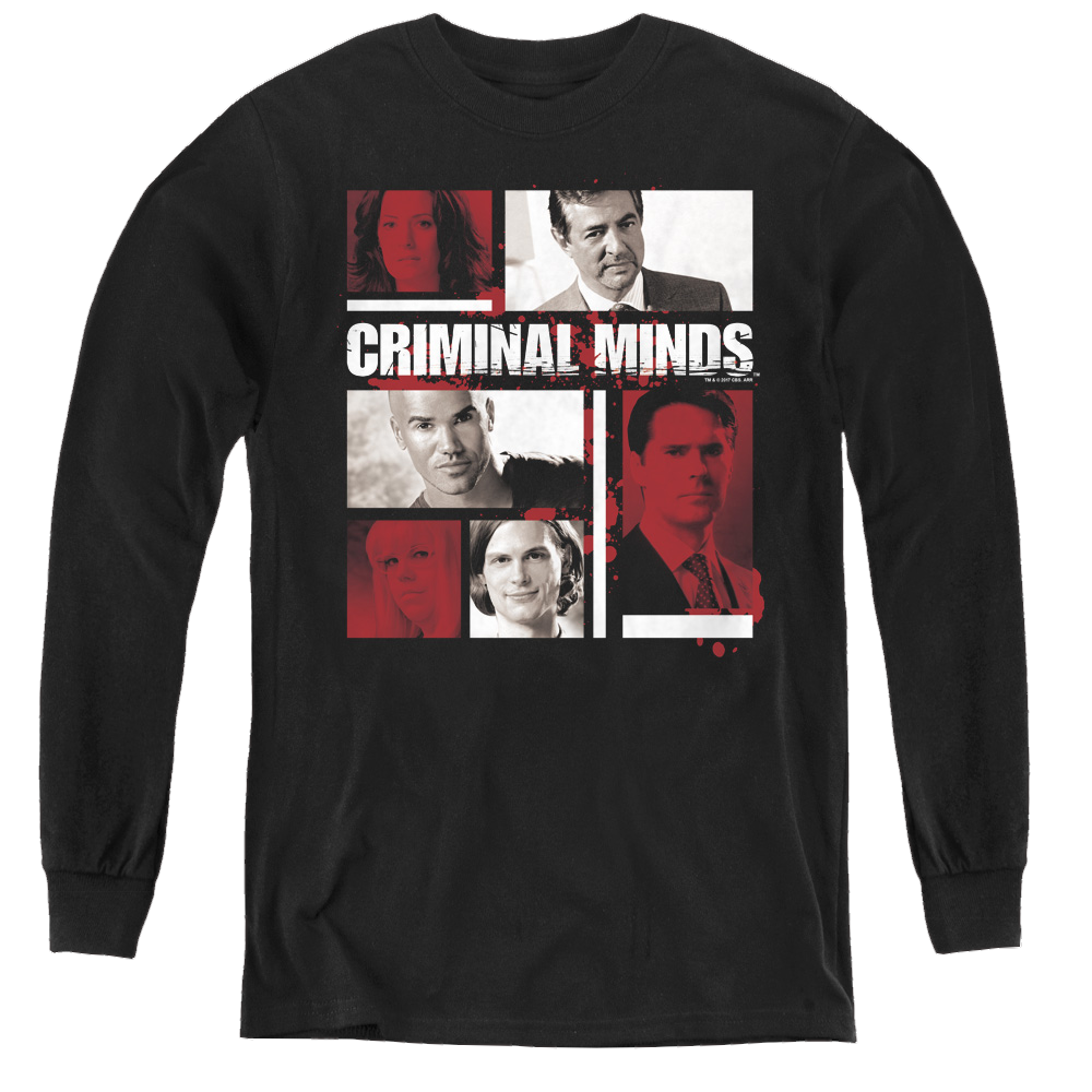 Criminal Minds Character Boxes - Youth Long Sleeve T-Shirt Youth Long Sleeve T-Shirt Criminal Minds   