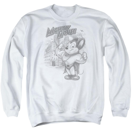 Mighty Mouse Protect And Serve Men's Crewneck Sweatshirt Men's Crewneck Sweatshirt Mighty Mouse   