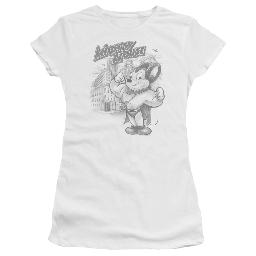 Mighty Mouse Protect And Serve Juniors T-Shirt Juniors T-Shirt Mighty Mouse   