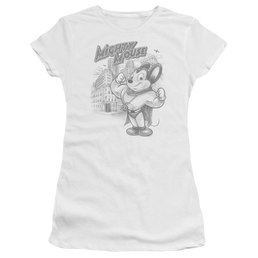 Mighty Mouse Protect And Serve Juniors T-Shirt Juniors T-Shirt Mighty Mouse   