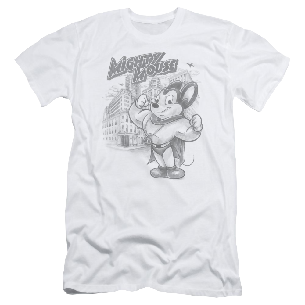 Mighty Mouse Protect And Serve Men's Slim Fit T-Shirt Men's Slim Fit T-Shirt Mighty Mouse   