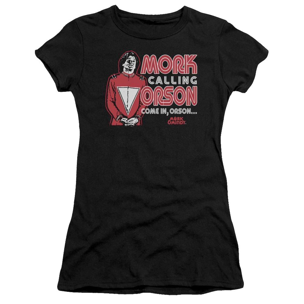 Mork & Mindy Mork Calling Orson Juniors T-Shirt Juniors T-Shirt Mork & Mindy   