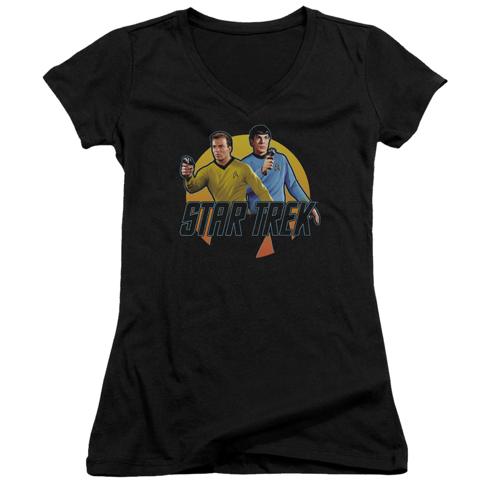 Star Trek Phasers Ready Juniors V-Neck T-Shirt Juniors V-Neck T-Shirt Star Trek   
