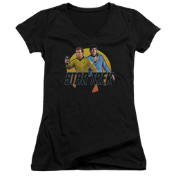 Star Trek Phasers Ready Juniors V-Neck T-Shirt Juniors V-Neck T-Shirt Star Trek   
