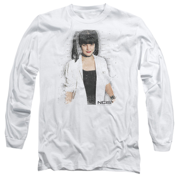 White men's long sleeve t-shirt with NCIS Abby Skulls graphic