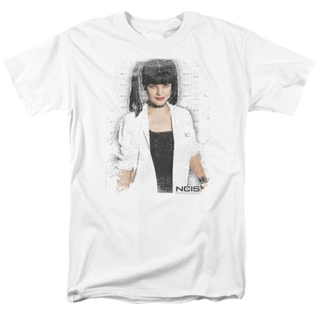 White men's regular fit t-shirt with NCIS Abby Skulls graphic