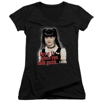 NCIS Geek Talk - Juniors V-Neck T-Shirt Juniors V-Neck T-Shirt NCIS   