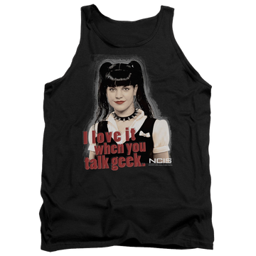 Black men's tank with NCIS Geek Talk graphic