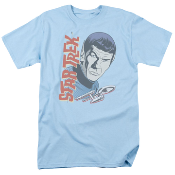 Light blue men's regular fit t-shirt with Star Trek The Original Series Vintage Spock graphic