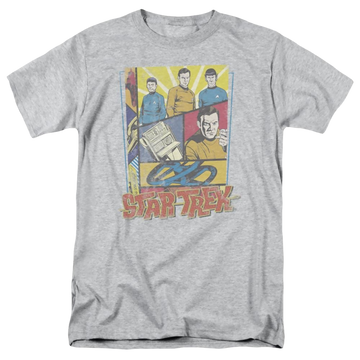 Athletic heather men's regular fit t-shirt with Star Trek Vintage Collage graphic