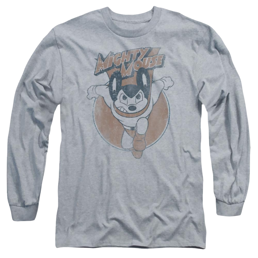 Mighty Mouse Flying With Purpose Men's Long Sleeve T-Shirt Men's Long Sleeve T-Shirt Mighty Mouse   