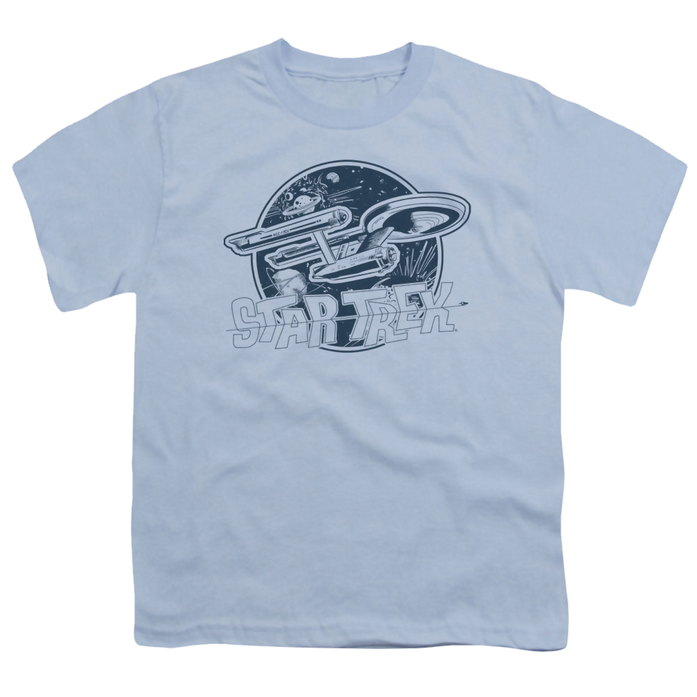 Star Trek The Original Series Retro Enterprise - Youth T-Shirt Youth T-Shirt (Ages 8-12) Star Trek   
