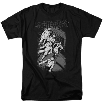 Black men's regular fit t-shirt with Star Trek Retro Tilted Bridge graphic