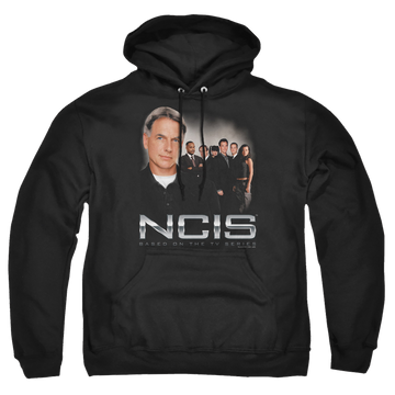 Black pullover hoodie with NCIS Investigators graphic