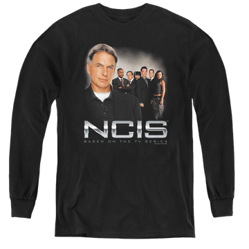 Black youth long sleeve t-shirt with NCIS Investigators graphic