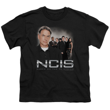 Black youth t-shirt for ages 8 to 12 with NCIS Investigators graphic