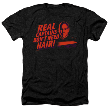 Charcoal men's heather t-shirt with Star Trek Real Captain graphic