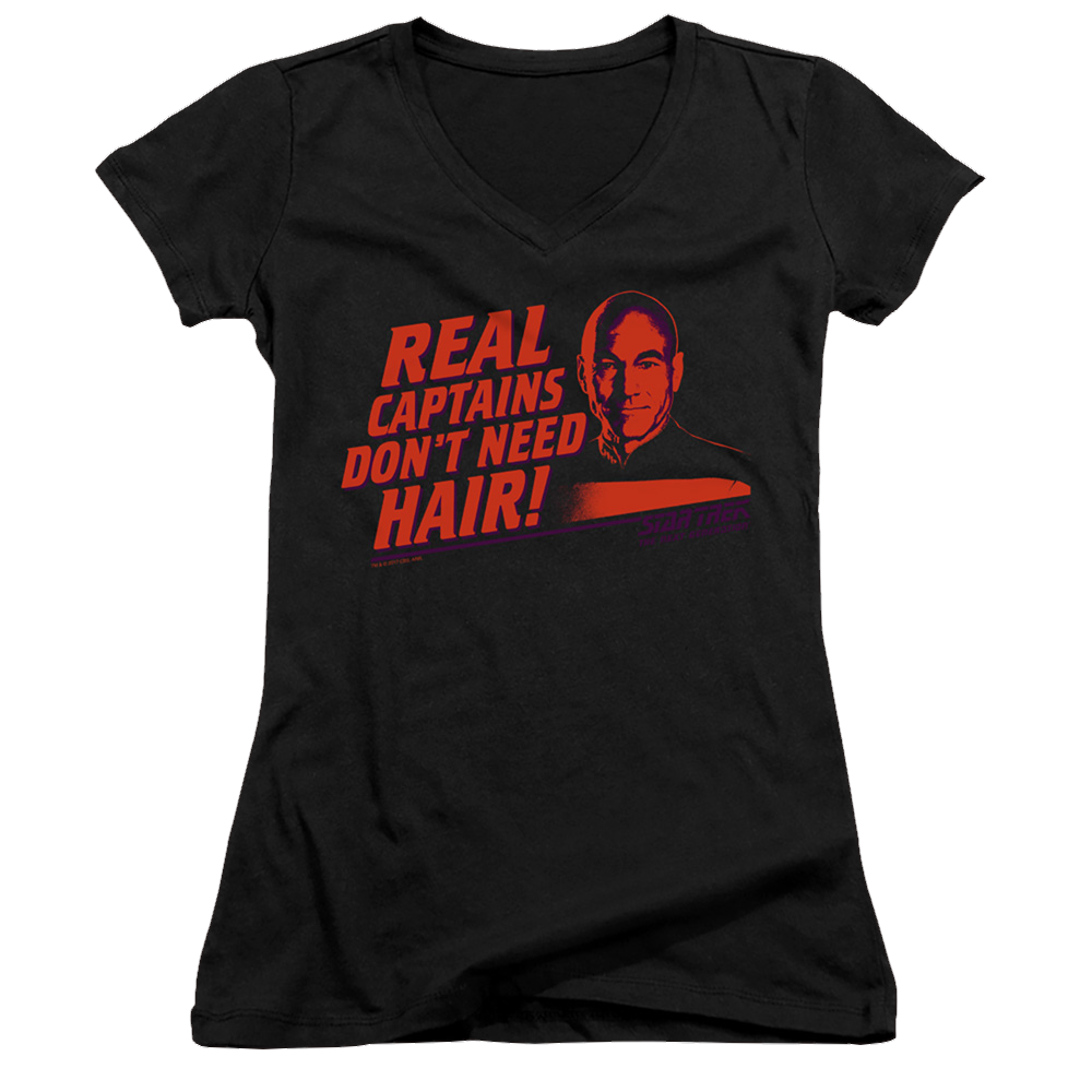 Star Trek Real Captain Juniors V-Neck T-Shirt Juniors V-Neck T-Shirt Star Trek   