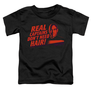 Black toddler t-shirt with Star Trek Real Captain graphic