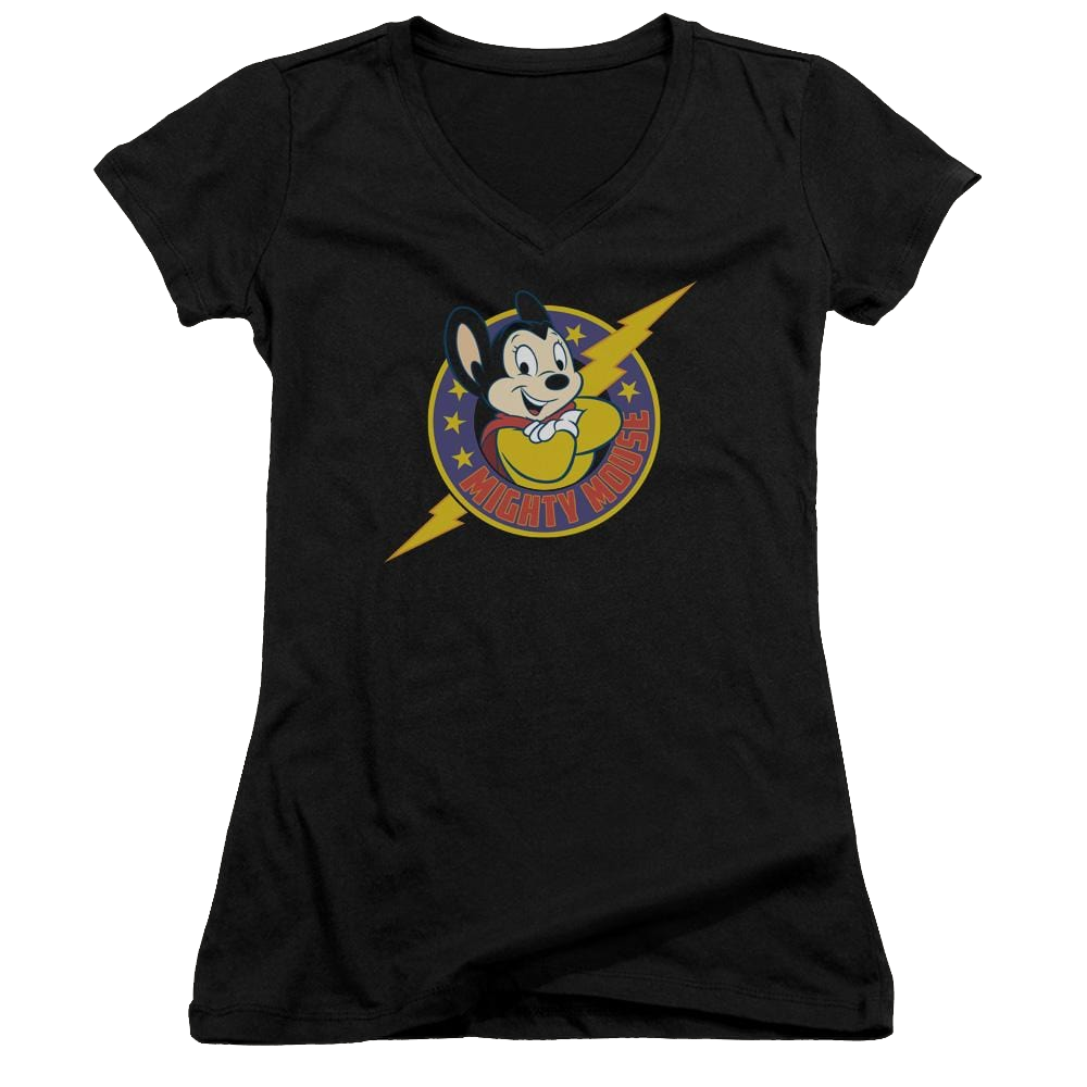 Mighty Mouse Mighty Hero Juniors V-Neck T-Shirt Juniors V-Neck T-Shirt Mighty Mouse   