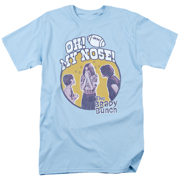 Light blue men's regular fit t-shirt with Brady Bunch My Nose graphic